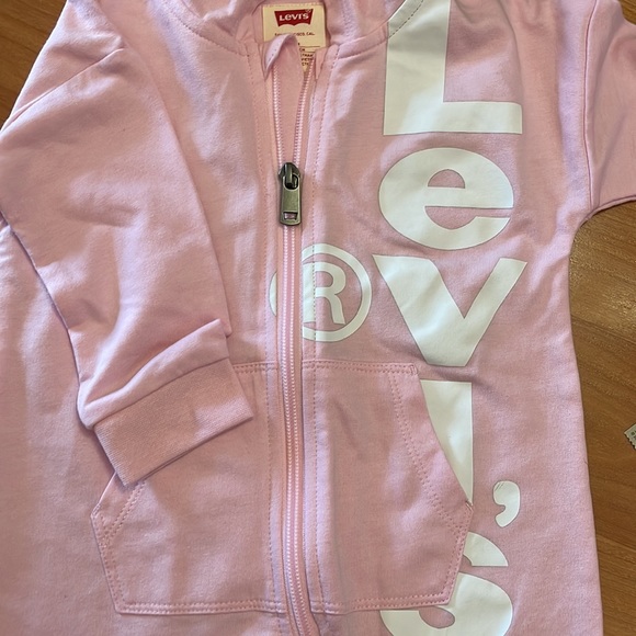 Levi's Baby Girls' Long Sleeve Hooded Coverall - Picture 5 of 7